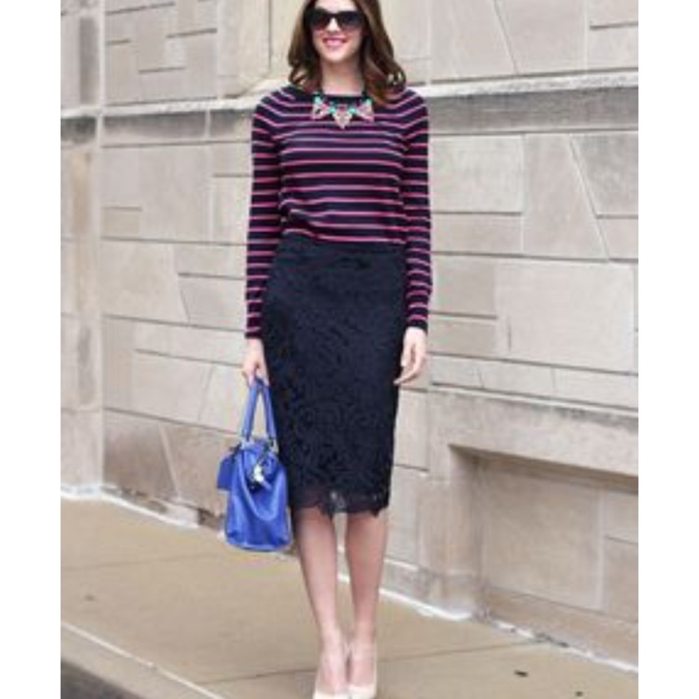 Loft eyelet pencil skirt